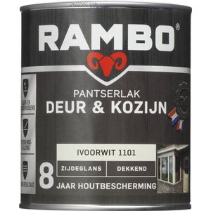 Rambo Pantserlak Deur & Kozijn Zijdeglans Dekkend - Goed Reinigbaar - Ivoorwit - 0.75L