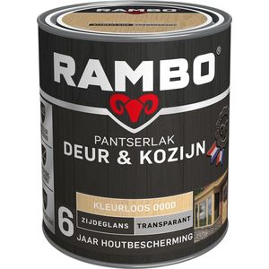 Rambo Pantserlak Deur & Kozijn Zijdeglans Transparant - Goed Reinigbaar - Kleurloos - 0.75L