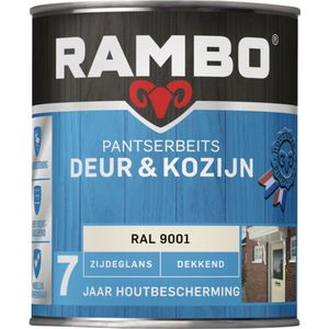 Rambo Pantserbeits Deur & Kozijn Zijdeglans Dekkend - Ral 9001 750 ml - Aflakken