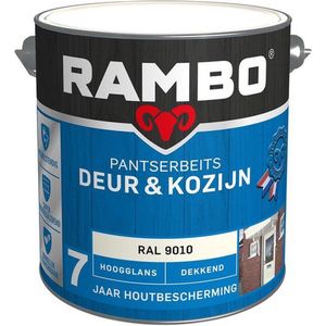 Rambo Pantserbeits Deur En Kozijn Dekkend Hoogglans Ral 9010 Zuiverwit 2,5l