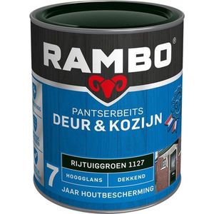 Rambo Pantserbeits Deur & Kozijn Hoogglans Dekkend - Super Vochtregulerend - Rijtuiggroen - 0.75L
