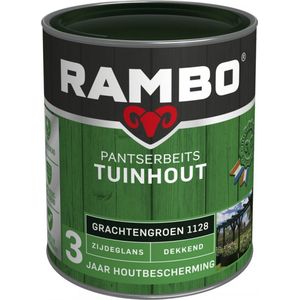 Rambo Pantserbeits Tuinhout Dekkend Zijdeglans 1128 Grachtengroen 0,75 Ltr | Houtbescherming