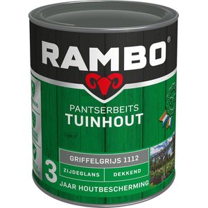 Rambo Pantserbeits Tuinhout Dekkend Zijdeglans 1112 Griffelgrijs 0,75l