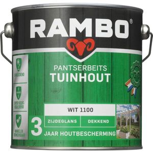 Rambo Pantserbeits Tuinhout Dekkend Zijdeglans 1100 Wit 0,75l