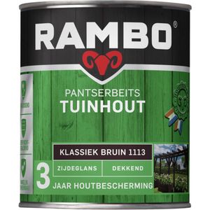 Rambo Pantserbeits Tuinhout Dekkend Zijdeglans 1113 Klassiekbruin 0,75l