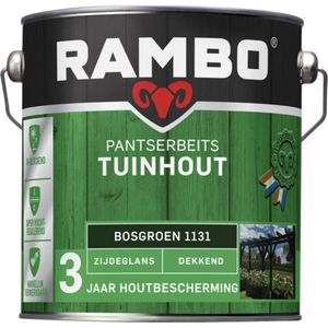 Rambo Pantserbeits Tuinhout Zijdeglans Dekkend - Gelijkmatig Vloeiend - Bosgroen - 2.5L