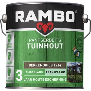 Rambo Pantserbeits Tuinhout Zijdeglans Transparant - Gelijkmatig Vloeiend - Berkengrijs - 2.5L