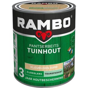 Rambo Pantserbeits Tuinhout Transparant Zijdeglans 1200 Kleurloos 0,75 Ltr