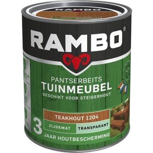 Rambo Pantserbeits Tuinhout Zijdeglans Transparant Gelijkmatig Vloeiend TeakhoutL