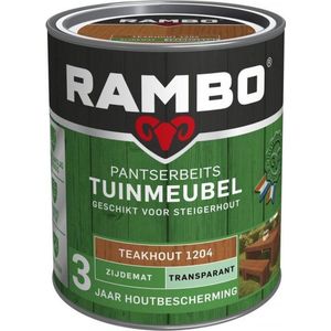 Rambo Pantserbeits Tuinhout Transparant Zijdeglans 1204 Teakhout 0,75 Ltr