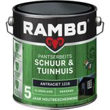 Rambo Pantserbeits Schuur & Tuinhuis Zijdeglans Dekkend - Makkelijk Verwerkbaar - Antraciet - 2.5L