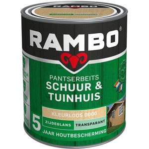 Rambo Pantserbeits Schuur & Tuinhuis Transparant Zijdeglans 0000 Kleurloos 0,75 Ltr