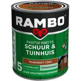 Rambo Pantserbeits Schuur & Tuinhuis Transparant Zijdeglans 1204 Teakhout 0,75 Ltr | Beits