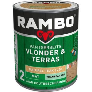 Rambo Pantserbeits Vlonder En Terras Transparant Mat Naturelteak 1l