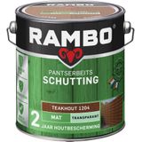 Rambo Pantserbeits Schutting Mat Transparant - Goede Dekking - Kleur Behoudend - Teakhout - 2.5L