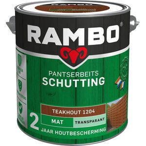 Rambo Pantserbeits Schutting Mat Transparant - Goede Dekking - Kleur Behoudend - Teakhout - 2.5L