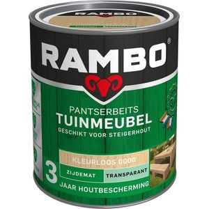 Rambo Pantserbeits Tuinmeubel Transparant Zijdemat Kleurloos 0,75l | Beits