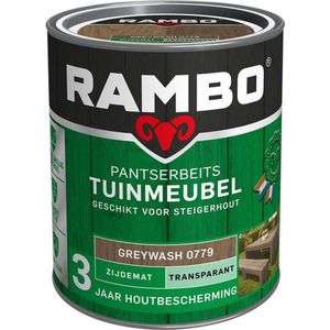 Rambo Pantserbeits Tuinmeubel Transparant Zijdemat Greywash 0,75l