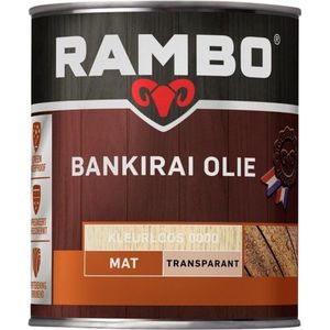 Rambo Bankirai Olie Transparant Mat - Voedt & Beschermt Hout - Waterafstotend - Kleurloos - 2.5L