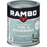 Rambo Pantserbeits Tuin & Steigerhout - Dekkend - Zijdeglans - Waterproof - Wilgengrijs - 0.75L