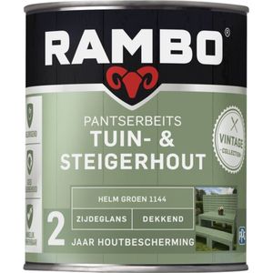 Rambo Pantserbeits Tuin & Steigerhout - Dekkend - Zijdeglans - Waterproof - Helmgroen - 0.75L