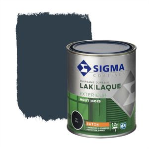 Sigma Houtlak Exterieur Zijdeglans - Glansbehoud - Droog na 1,5 uur - RAL 5011 - Blauw - 0.75L