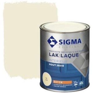 Sigma Houtlak Interieur Zijdeglans - Kras- & Slijtvast - Droog na 1 uur - RAL 9010 - Wit - 0.75L