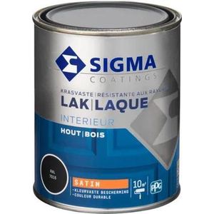 Sigma Houtlak Interieur Zijdeglans - Kras- & Slijtvast - Droog na 1 uur - RAL 7016 - Grijs - 0.75L