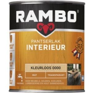 Rambo Pantserlak Interieur - Transparant Mat - Houtnerf Zichtbaar - Kleurloos - 0.25L