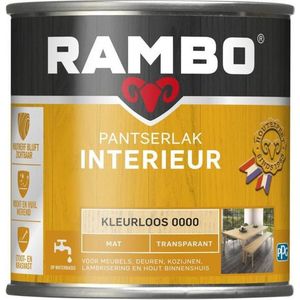 Rambo Pantserlak Interieur - Transparant Mat - Houtnerf Zichtbaar - Kleurloos - 0.75L