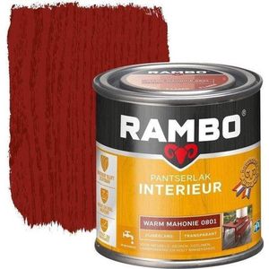 Rambo Pantserlak Interieur Transparant Zijdeglans 801 Warmmahonie 0,25l