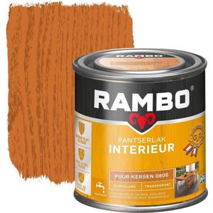 Rambo Pantserlak Interieur - Transparant Zijdeglans - Houtnerf Zichtbaar - Puur Kersen - 0.25L