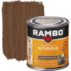 Rambo Pantserlak Interieur - Transparant Zijdeglans - Houtnerf Zichtbaar - Donker Noten - 0.25L