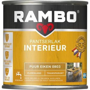 Rambo Pantserlak Interieur - Transparant Zijdeglans - Houtnerf Zichtbaar - Puur Eiken - 0.75L