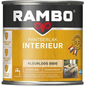 Rambo Pantserlak Interieur - Transparant Zijdeglans - Houtnerf Zichtbaar - Kleurloos - 1.25L