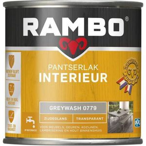 Rambo Pantserlak Interieur Transparant Zijdeglans - Greywash 1,25 liter - Deur & Kozijn Meubels Beitsen - Verfwinkel is tot 50% goedkoper