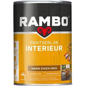 Rambo Pantserlak Interieur - Transparant Zijdeglans - Houtnerf Zichtbaar - Warm Eiken - 1.25L