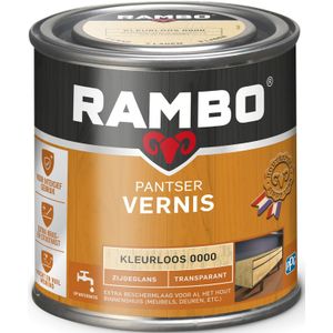 Rambo Pantser Vernis Acryl - Transparant Zijdeglans - Kras- & Stootvrij - Sterke Hechting - 0.25L