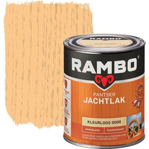 Rambo Pantser Jachtlak - Transparant Hoogglans - Water & Weerbestendig - Beschemt het Hout - 0.75L