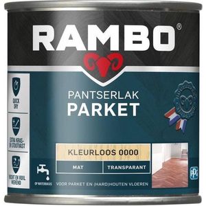Rambo Pantserlak Parket Transparant - Mat 1,25 liter - Deur & Kozijn Meubels Vloer Transparante Lak & Olie - Verfwinkel is tot 50% goedkoper