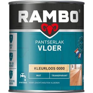 Rambo Pantserlak Vloer Transparant Mat - Sneldrogend - Vocht & Vuilwerend - Kleurloos - 0.75L