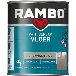 Rambo Pantserlak Vloer Transparant Zijdeglans - Sneldrogend - Vocht & Vuilwerend - Greywash - 0.75L
