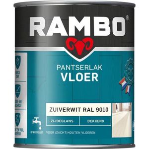 Rambo Pantserlak Vloer Dekkend Zijdeglans - Zuiverwit Ral 9010 | 8716242889373 | Verf | Lakverf Binnen