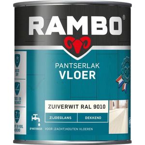 Rambo Pantserlak Vloer Zijdeglans Dekkend Sneldrogend Vocht & Vuilwerend RAL 9010L
