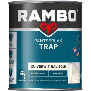 Rambo Pantserlak Trap - Dekkend Zijdeglans - Intensief Gebruik - Sneldrogend - RAL 9010 - 0.75L
