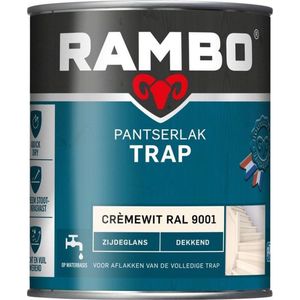 Rambo Pantserlak Trap - Dekkend Zijdeglans - Intensief Gebruik - Sneldrogend - RAL 9001 - 0.75L
