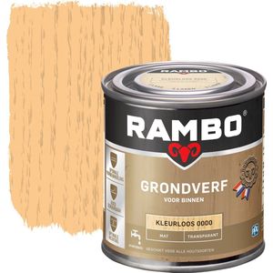 Rambo Grondverf voor Binnen - Kleurloos 250 ml - Transparante Lak & Olie