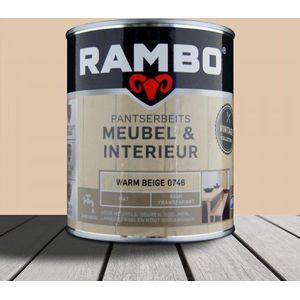 Rambo Pantserbeits Meubel & Interieur Warm Beige 0746 Beige Beits Transparant Binnen Mat