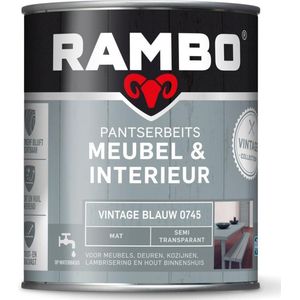 Rambo Pantserbeits Meubel & Interieur Mat 750 ml - Vintage Blauw | 8716242898405 | Verf