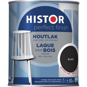 Histor Perfect Finish Houtlak Hoogglans - Black 250 ml - Aflakken